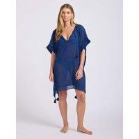 Seafolly Pure Cotton Knee Length Kaftan Blue