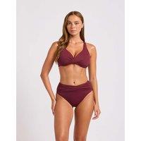 Seafolly Collective High Waisted High Leg Bikini Bottoms Burgundy
