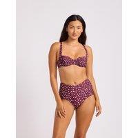 Seafolly Dolce Dot Polka Dot High Waisted Bikini Bottoms Burgundy Mix