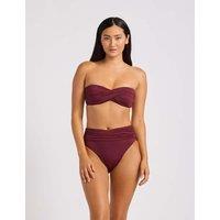Seafolly Collective Wired Twist Front Bandeau Bikini Top Burgundy
