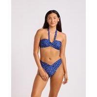 Seafolly Spot Print Bandeau Bikini Top Navy Mix