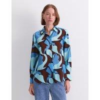 Sportscraft Cotton Silk Blend Geometric Shirt Red
