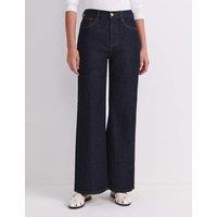 Sportscraft High Waisted Wide Leg Jeans Navy
