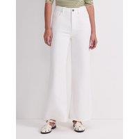 Sportscraft High Waisted Wide Leg Jeans White