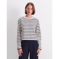 Sportscraft Pure Cotton Striped Top Navy
