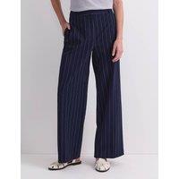 Sportscraft Pinstripe Wide Leg Trousers Navy
