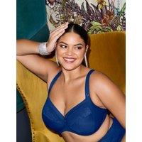 Elomi Nerina Mesh Lace Wired Plunge Bra (DD-JJ) Navy