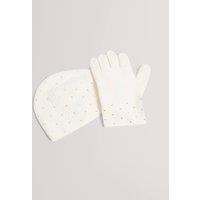 Ted Baker Diamant Knitted Hat and Gloves Set Ivory