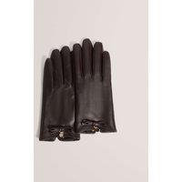 Ted Baker Bow Detail Biker Gloves Brown