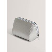 Ted Baker Faux Leather Metallic Wash Bag Silver Mix