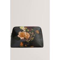 Ted Baker Faux Leather Floral Wash Bag Black