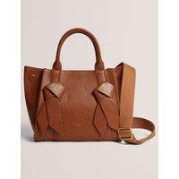 Ted Baker Faux Leather Knot Bow Tote Bag Tan