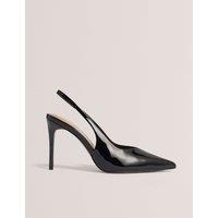 Ted Baker Faux Leather Patent Stiletto Heel Slingbacks Black