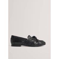 Ted Baker Leather Bow Flat Loafers Black