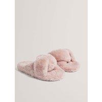 Ted Baker Faux Fur Slider Slippers Light Pink