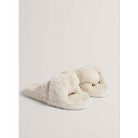 Ted Baker Faux Fur Slider Slippers Ivory