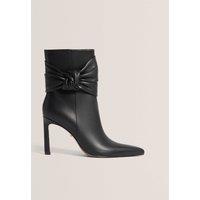 Ted Baker Leather Stiletto Heel Pointed Ankle Boots Black