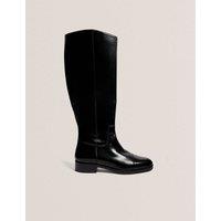 Ted Baker Leather Flat Riding Boots Black