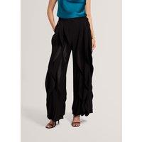 Ted Baker Ruffle Wide Leg Trousers Black
