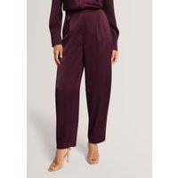 Ted Baker Pleated Barrel Leg Trousers Purple