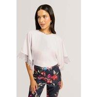Ted Baker Lace Detail Batwing Top Beige