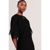 Ted Baker Lace Detail Batwing Top Black