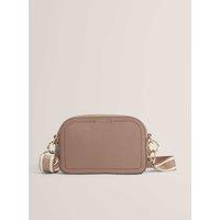 Ted Baker Leather Double Zip Cross Body Bag Taupe