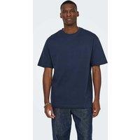 ONLY & SONS Pure Cotton Jersey T-Shirt Dark Navy
