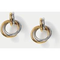 M&S Autograph Gold and Silver Hoops Metallic