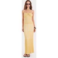 4th & Reckless Sweetheart Neckline Maxi Beach Dress Yellow Mix