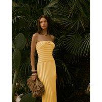 4th & Reckless Sweetheart Neckline Maxi Beach Dress Yellow Mix