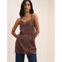 Nobody's Child Lace Longline Cami Top Brown