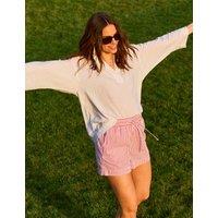 Crew Clothing Pure Cotton Seersucker Striped Shorts Red Mix