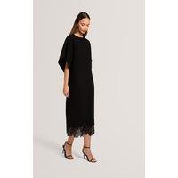 Ted Baker Lace Batwing Sleeve Midi Column Dress Black