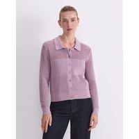 Sportscraft Pure Cotton Textured Pointelle Cardigan Mauve