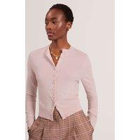 Ted Baker Pure Wool Crew Neck Button Front Cardigan Pink