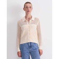 Sportscraft Pure Cotton Textured Pointelle Cardigan Cream