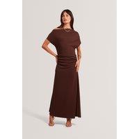 Ted Baker Jersey Asymmetric Midi Column Dress Dark Brown