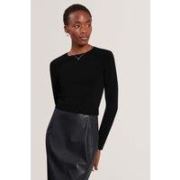 Ted Baker Round Neck Mini Waisted Dress Black