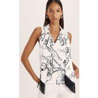 SABA Jaguar Print Cowl Neck Blouse Multi