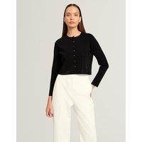 Ted Baker Embellished Crew Neck Cropped Cardigan Black