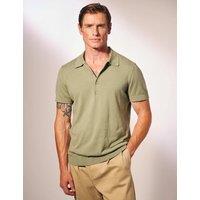 David Gandy Wellwear Cotton Rich Knitted Polo Shirt with Silk Sage