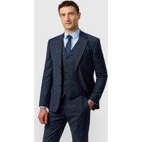 Ted Baker Slim Fit Wool Blend Check Suit Jacket Navy