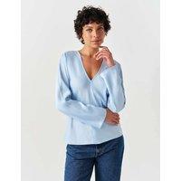 Ghost Satin Top Light Blue