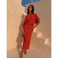 Never Fully Dressed Tilly Plisse Dress Red Mix