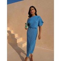 Never Fully Dressed Tilly Plisse Dress Blue Mix