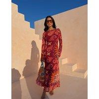 Never Fully Dressed Aria Dolce Vita Mesh Dress Burgundy Mix