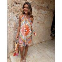 Never Fully Dressed Josie Mini Dress in Dolce Vita Print Orange Mix