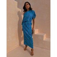 Never Fully Dressed Tilly Dress in Ioana Shell Print Blue Mix