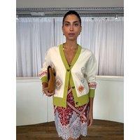 Never Fully Dressed Cardigan with Charms Embroidery Cream Mix